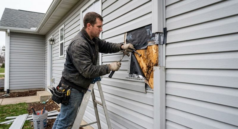 Our team working on Siding Service projects in Smithville, TN
